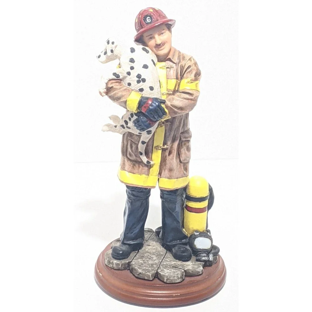 Fireman and Dalmatian Figurine Red Hats of Courage THANK YOU BOY 1999